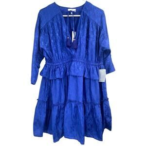NWT NSR KENNY‎ SATIN JACQUARD DRESS IN ROYAL BLUE XL